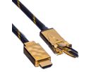 ROLINE GOLD Câble HDMI High Speed avec Ethernet, connecteur pivotable, Retail Blister, 2 m