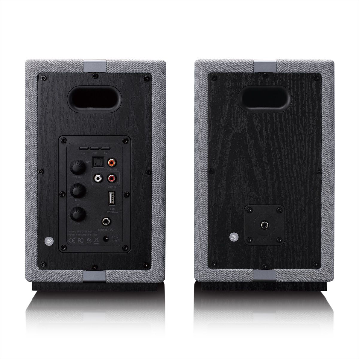 Lenco Aktiv Lautsprecher, 2x40W, Wood,, BT, opt.In, USB, AUX, SUB-Out, IR-FB.