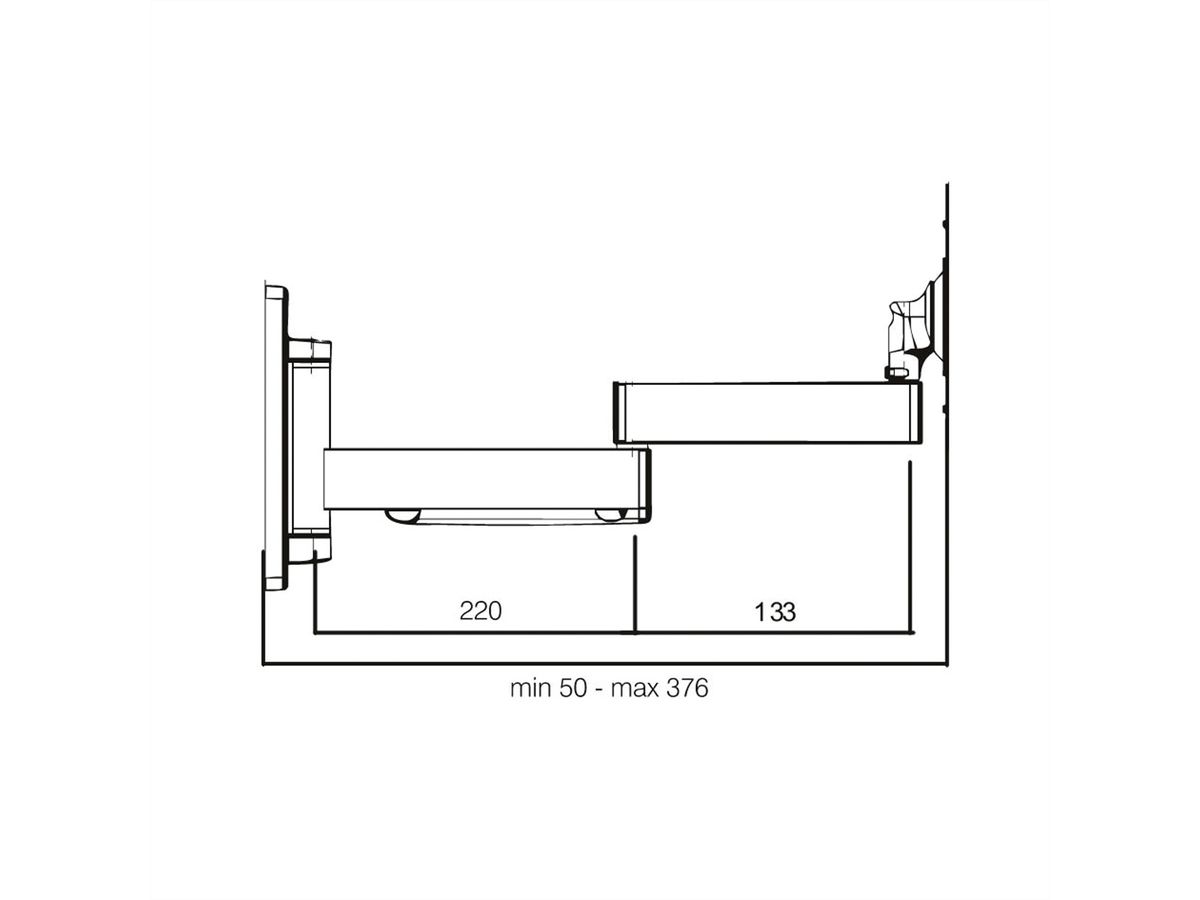 ROLINE Bras LCD pivotant, extra long, 5 pivots, montage mural