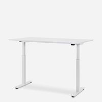 WRK21 Schreibtisch Smart 180 x 80 cm, Höhenverstellbar, Weiss Uni / Weiss