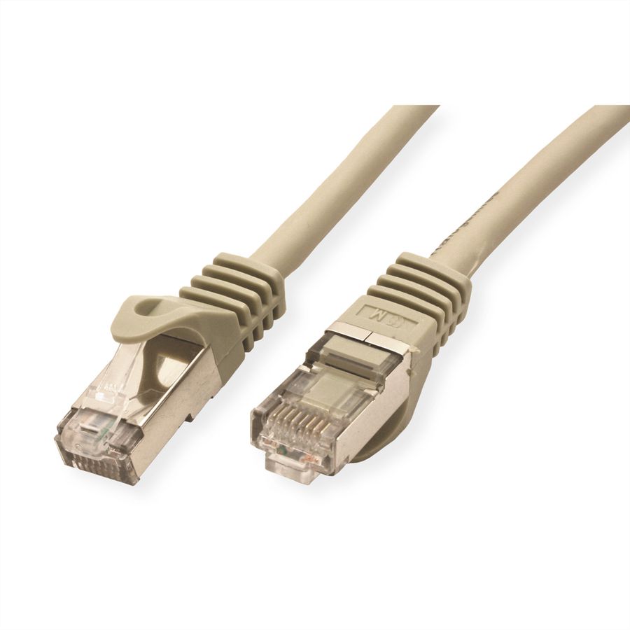 Câble VALUE Cat.7 S/FTP, avec connecteurs RJ45 (500MHz / Classe EA), gris, 0,5 m