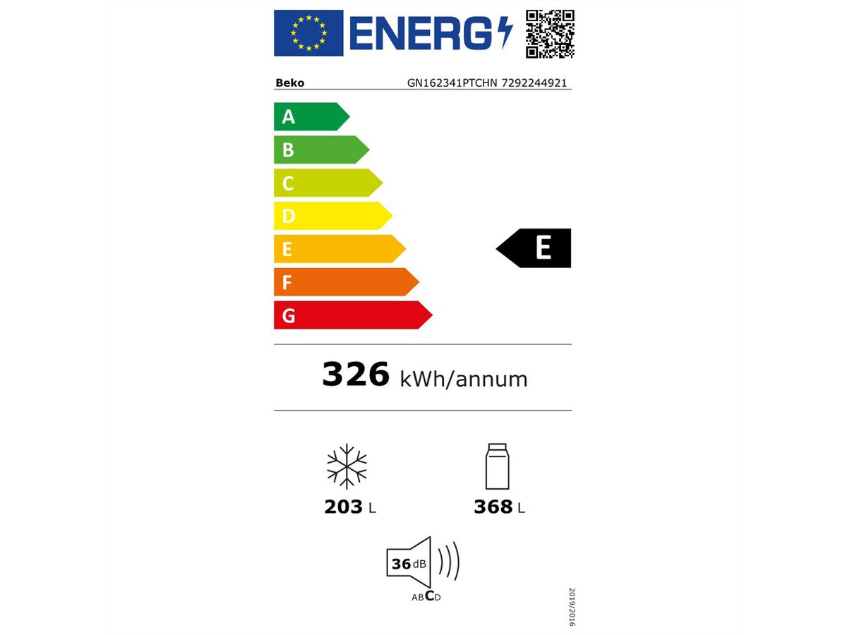 Beko Side by Side GN162341PTCHN, 525l, No Frost, silber, Wasserspender mit Ice