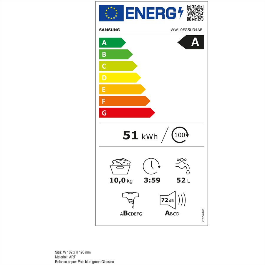 Samsung lave-linge WW5000 10kg, A, AI EcobubbleTM