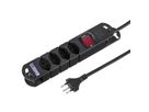 Steffen Multiprise TIDE 4xT13 3m, avec interrupteur et aimant blanc