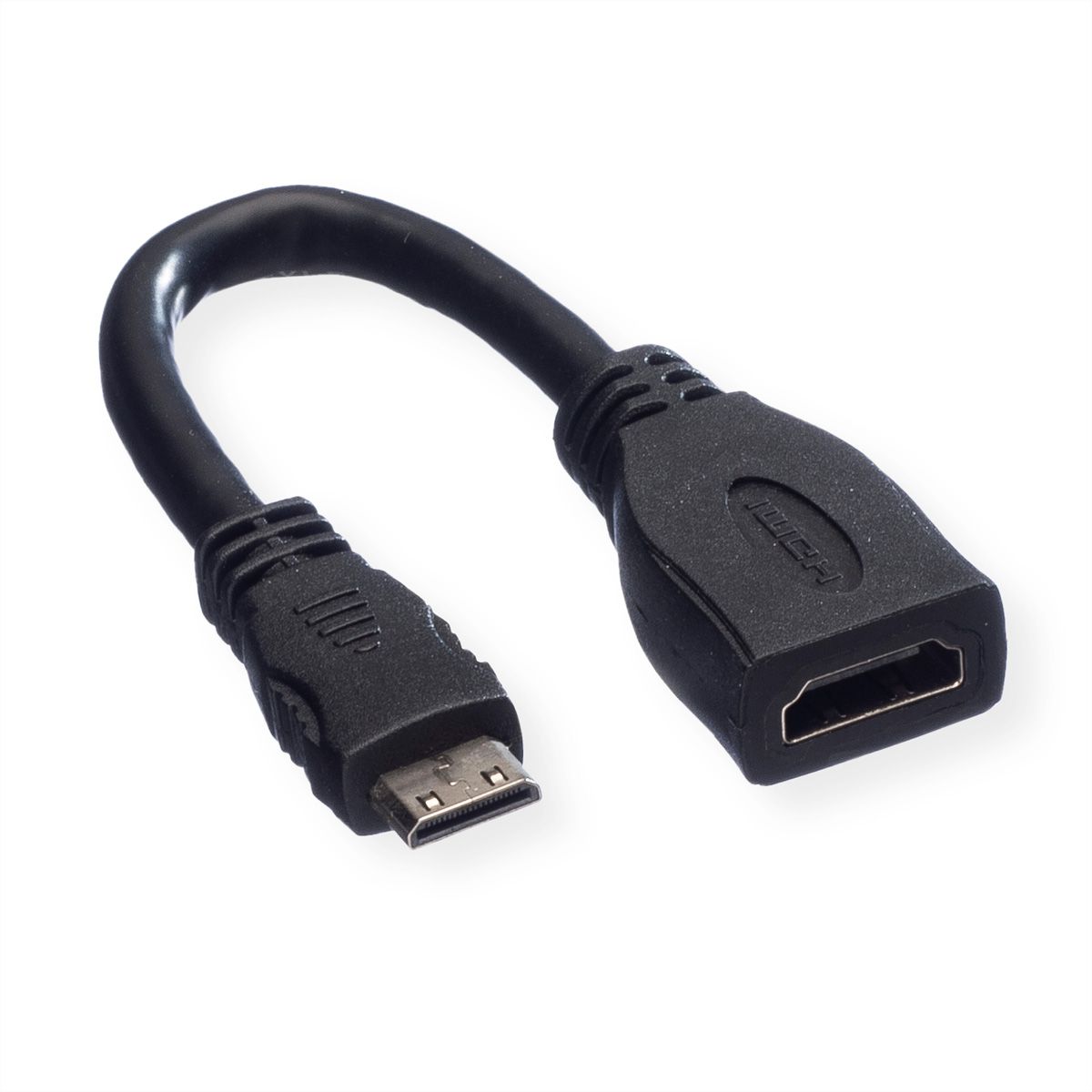 VALUE Câble HDMI High Speed avec Ethernet, HDMI F - Mini HDMI M, 0,15 m