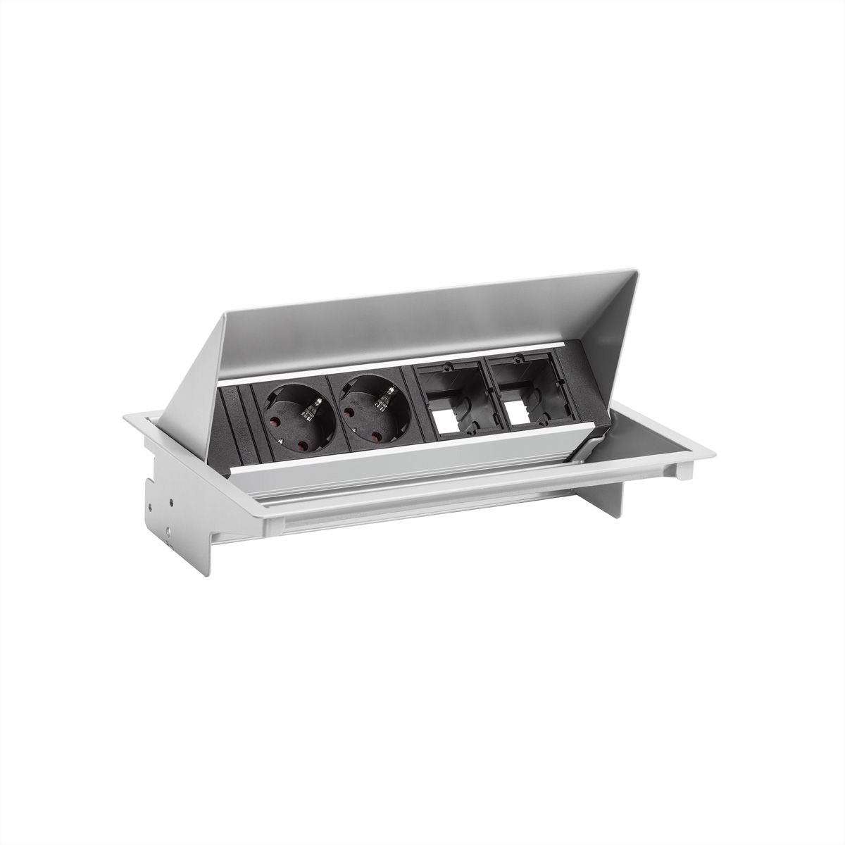 BACHMANN CONEO SET 2x Schutzkontakt 2x ABD, silberfarben