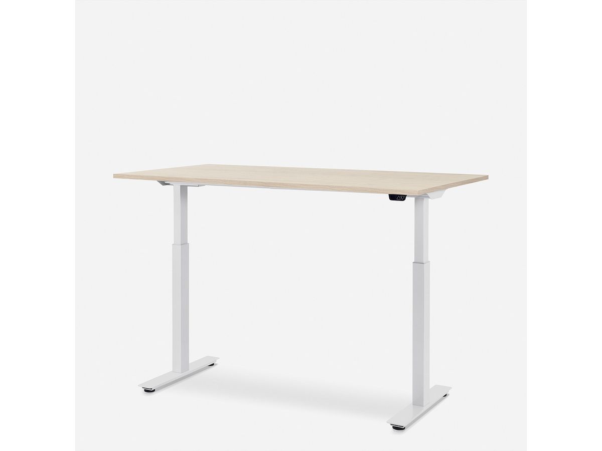 WRK21 Schreibtisch Smart 100 x 60 cm, Höhenverstellbar, Mandal Ahorn / Weiss