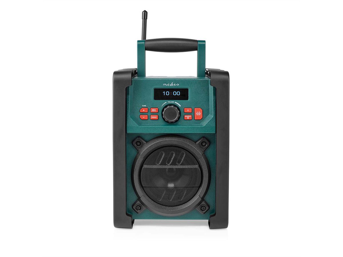 Radio de chantier Nedis DAB FM Bluetooth IP65 avec poignée.