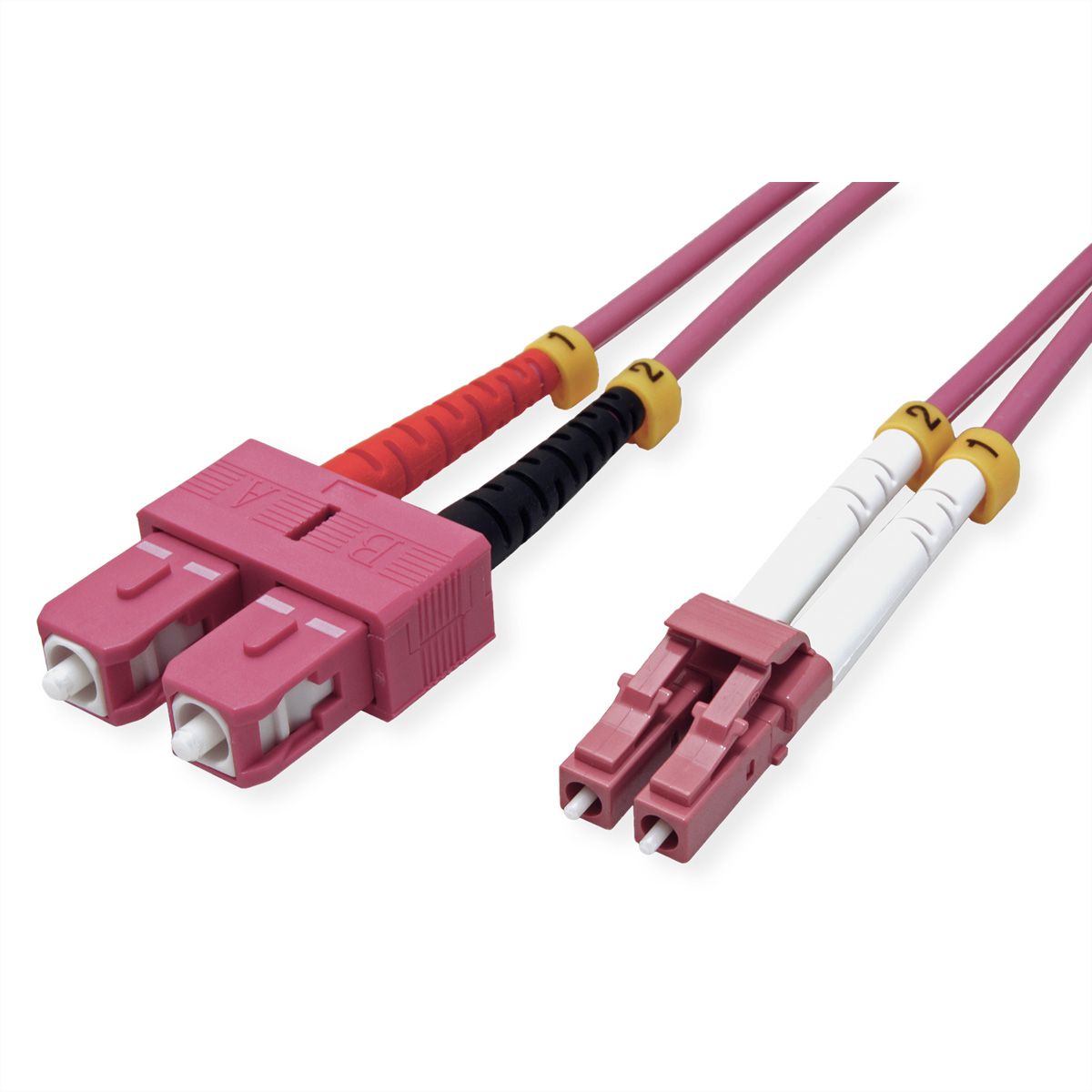 VALUE LWL-Kabel 50/125µm OM4, LC/SC, LSOH, violett, 0,5 m