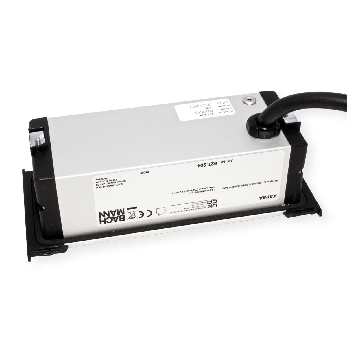 BACHMANN KAPSA XS 1xUTE 1xUSB Charger Strom 2,0m AEH CEE7/7