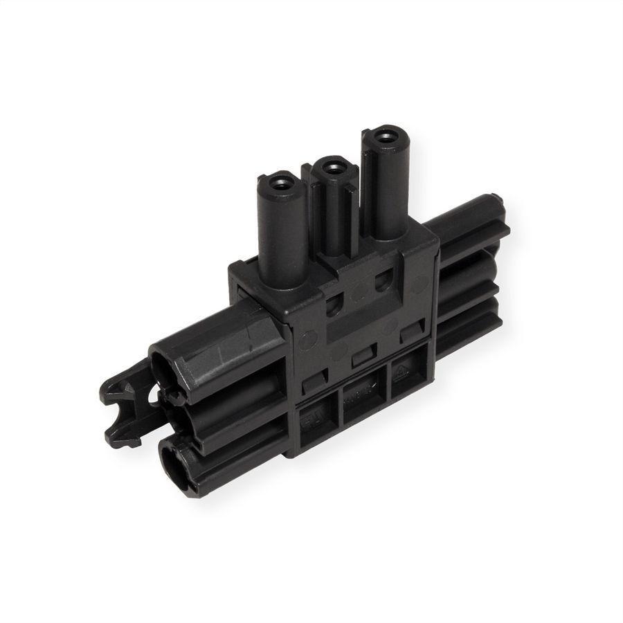 BACHMANN Bloc de distribution WIELAND GST18 1xIn/2xOut avec pattes de blocage, noir