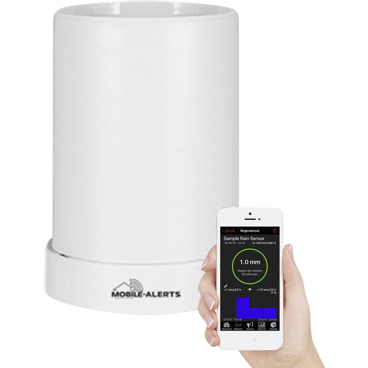 TechnoLine Mobile Alerts MA10650, Regensensor, weiss, 100m Reichweite