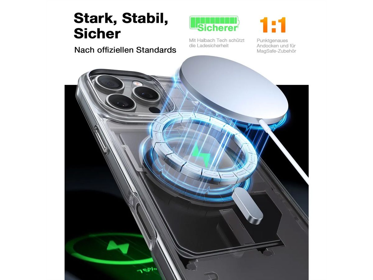 Torras Diamond Schutzhülle, iPhone 16 Pro Max, MagSafe, transparent