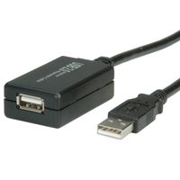 VALUE USB Prolongation active 2.0 avec Repeater, noir, 12 m