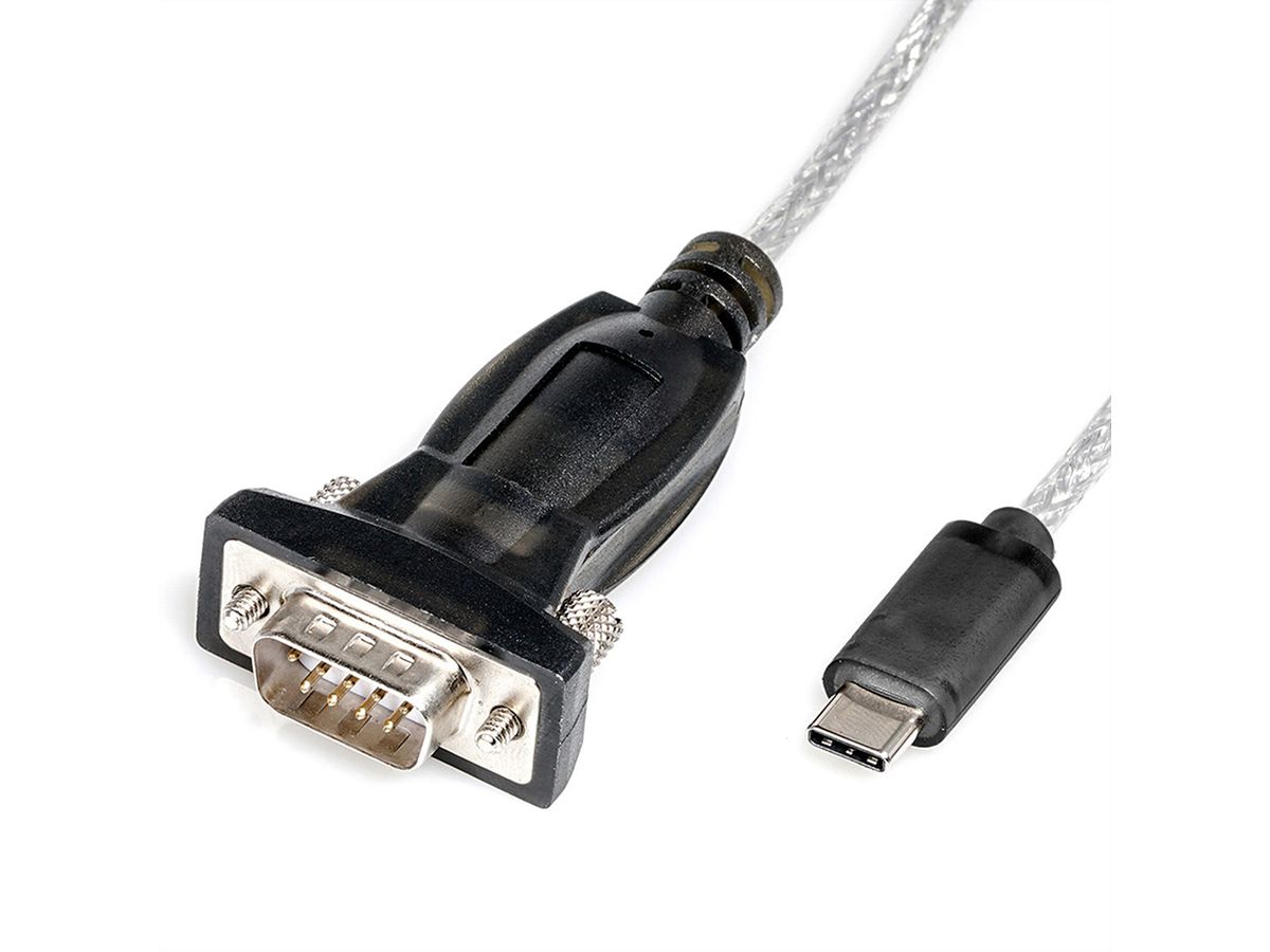 ROLINE USB - Seriell Konverter-Kabel, Typ C - RS232, schwarz, 1,8 m