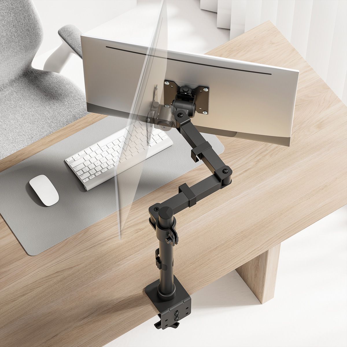 VALUE LCD-Arm, Trägerstange, 4 Gelenke, Tischmontage, 17-49 Zoll, bis 20 kg
