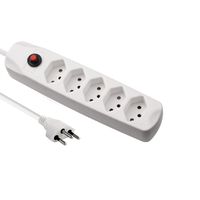 BLANK Steckdosenleiste, 5fach T13, ohne Schalter, weiss