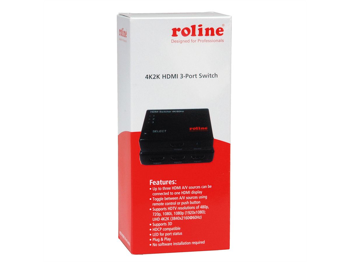 ROLINE 4K HDMI Switch, 3-fach