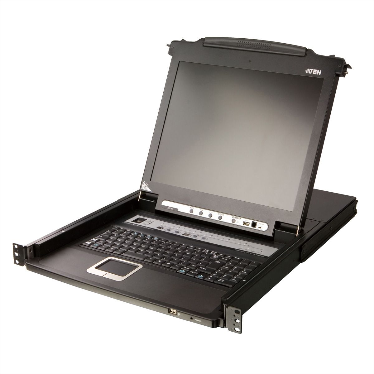 ATEN CL5716M 43cm-LCD KVM Switch, USB-PS/2, VGA, 16 Ports, UK-Layout