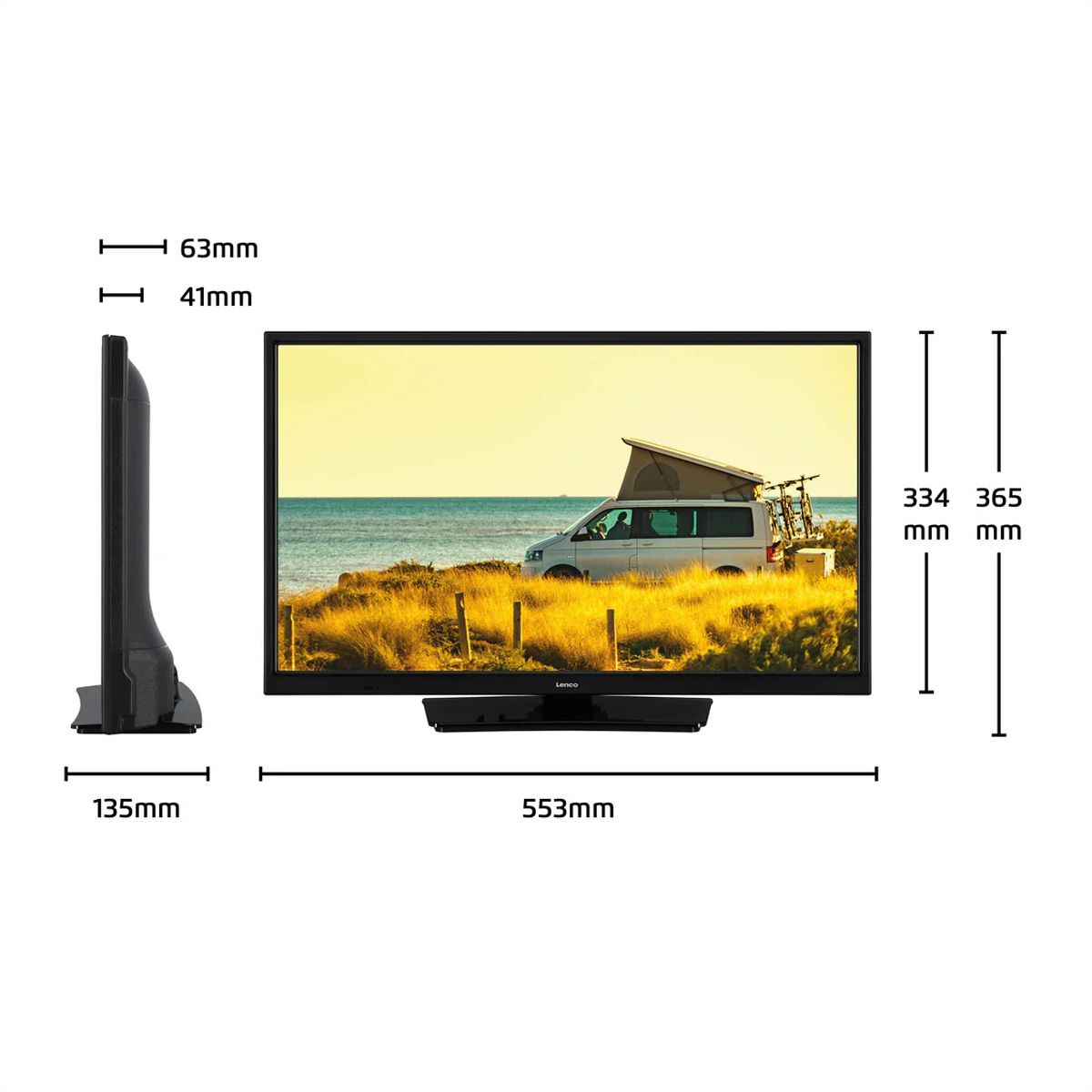 Lenco LED-2463BK 24" Android Smart-TV, schwarz, 12V, Chromecast