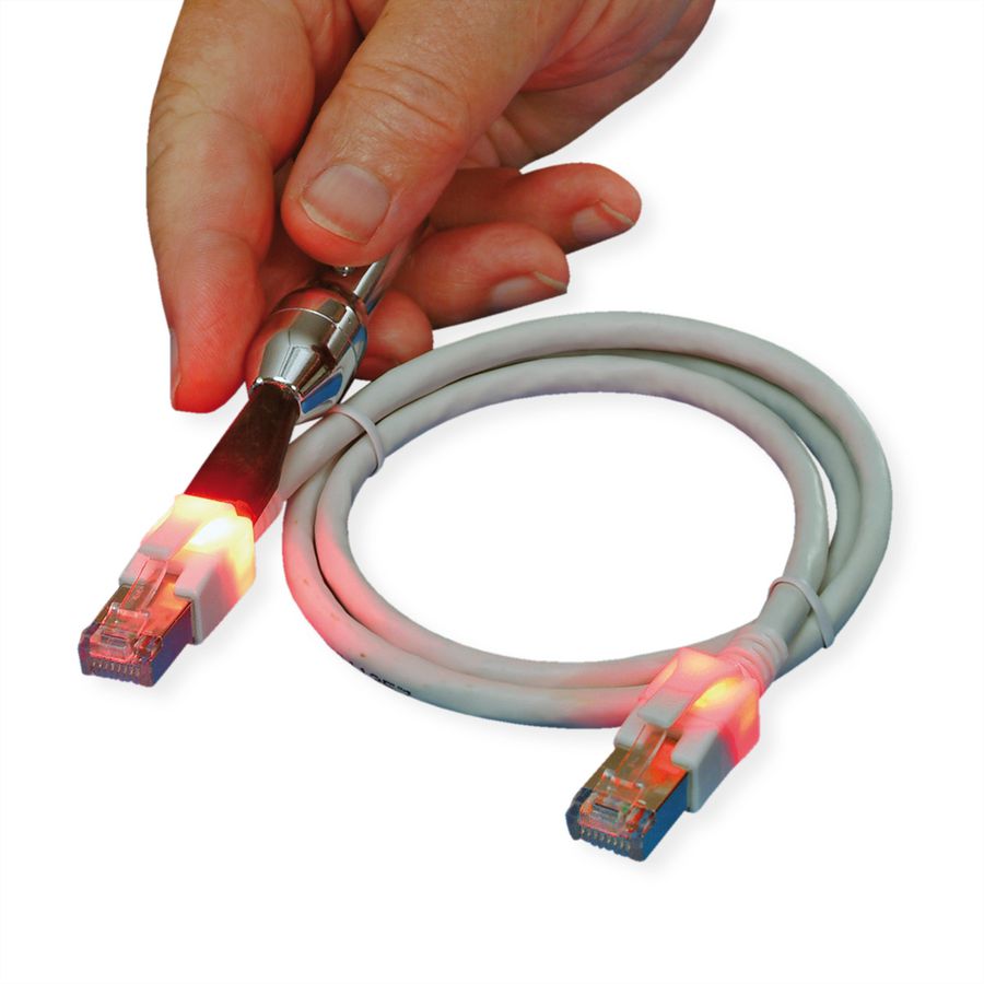 Cordon EasyLan DualBoot LED Cat.6 (Classe E) S/FTP, LSOH, gris, 2 m