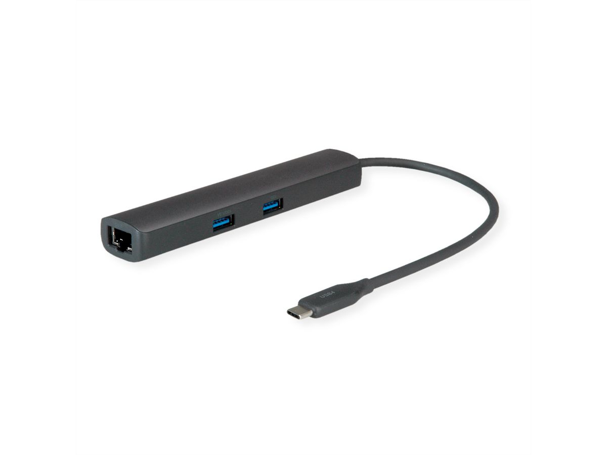 ROLINE Dockingstation USB Typ C, 8K30 HDMI, USB 3.2 Gen 2 (Typ-A+C), PD, 2.5GbE LAN