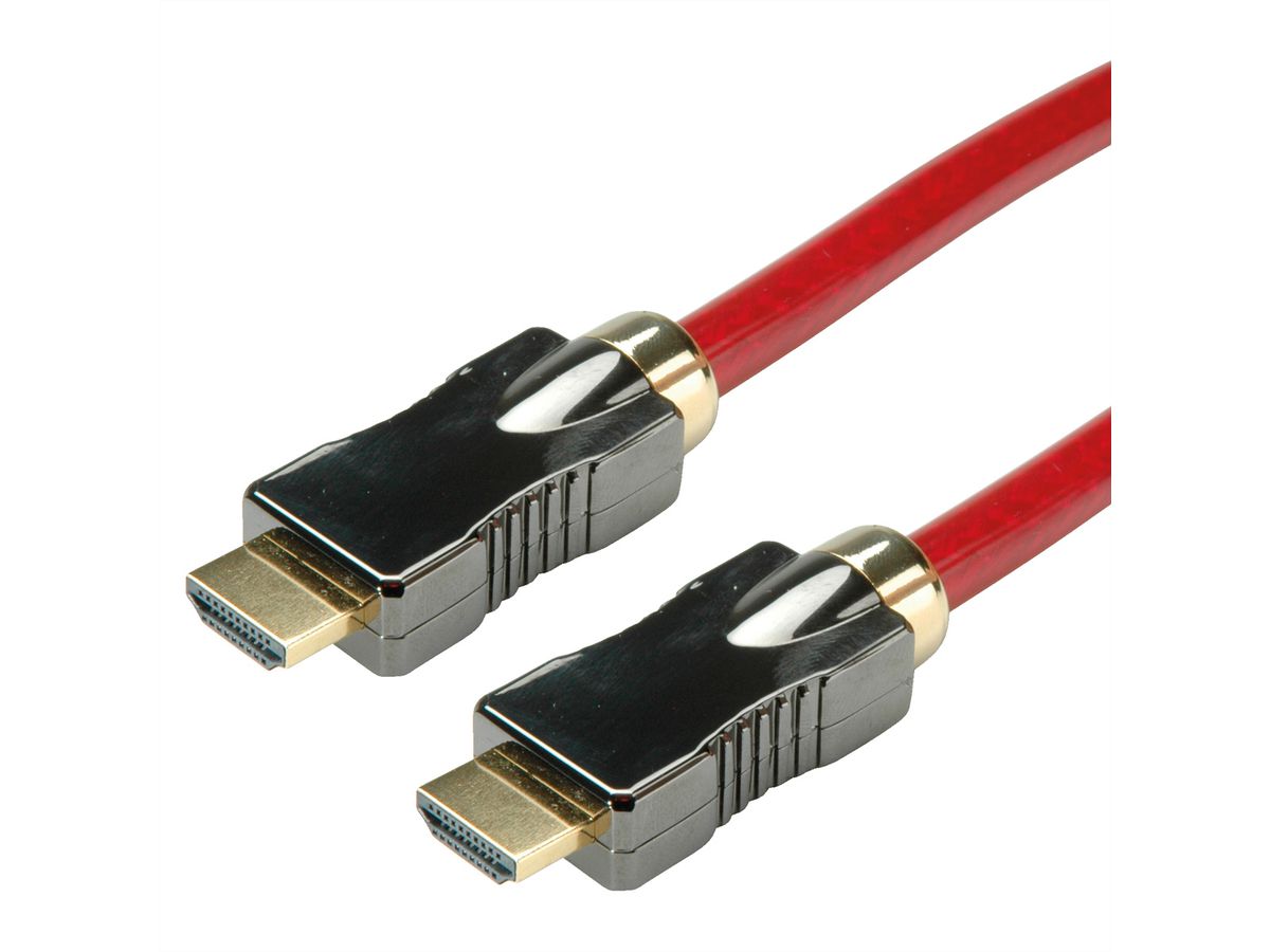 ROLINE Câble HDMI 8K (7680 x 4320) avec Ethernet, M/M, rouge, 2 m