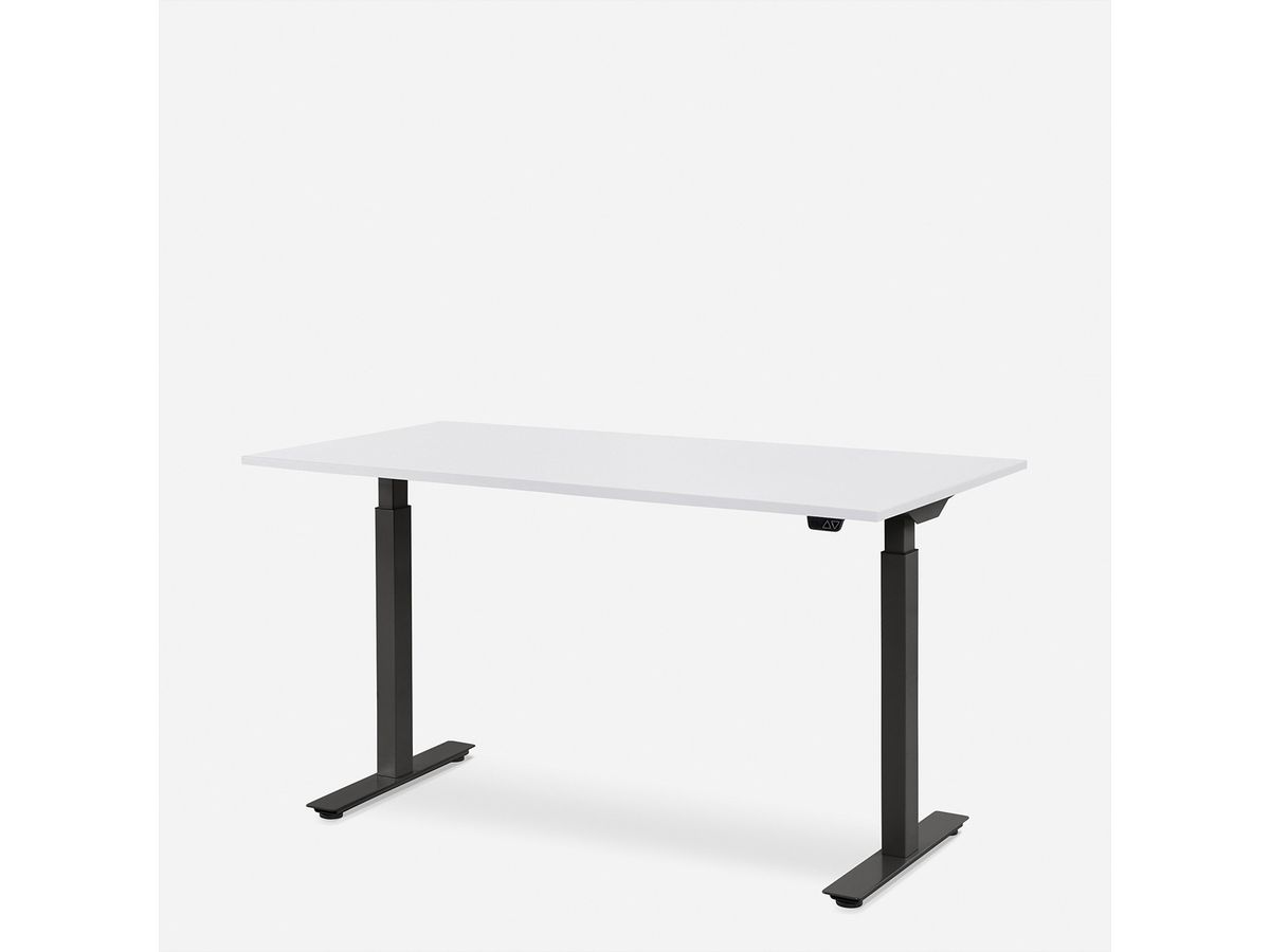WRK21 Schreibtisch Smart 100 x 60 cm, Höhenverstellbar, Weiss Uni / Schwarz