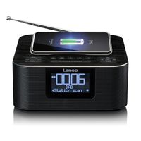 Lenco DAB+ Radiowecker CR-650BK DAB+/FM , BT und kabelloser Ladefunktion, Schwarz
