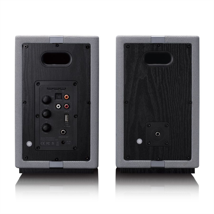 Lenco Aktiv Lautsprecher, 2x40W, Wood,, BT, opt.In, USB, AUX, SUB-Out, IR-FB.