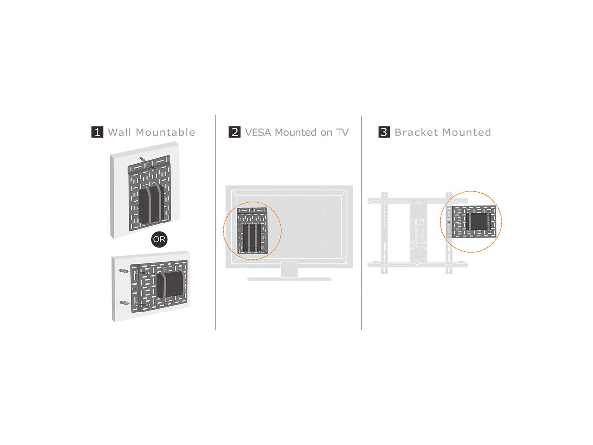 ROLINE Support pour lecteur multimédia, grand (340 x 224 mm)