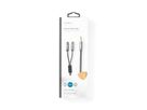 Nedis Stereo-Audiokabel, 3.5mm, 1x ST, 2x BU, grau, 0.2 m