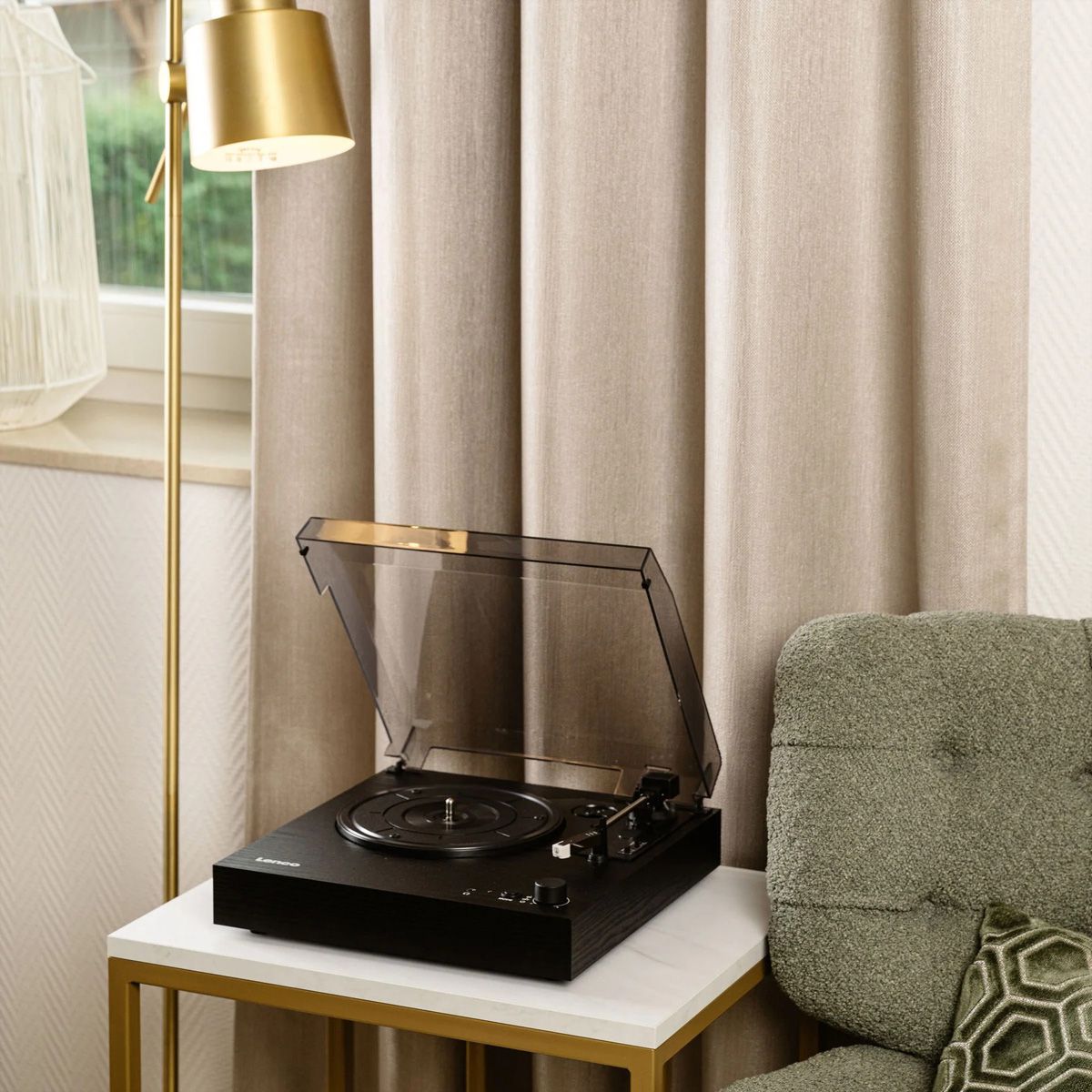Platine vinyle Lenco LS-15BK, Bluetooth, haut-parleur intégré