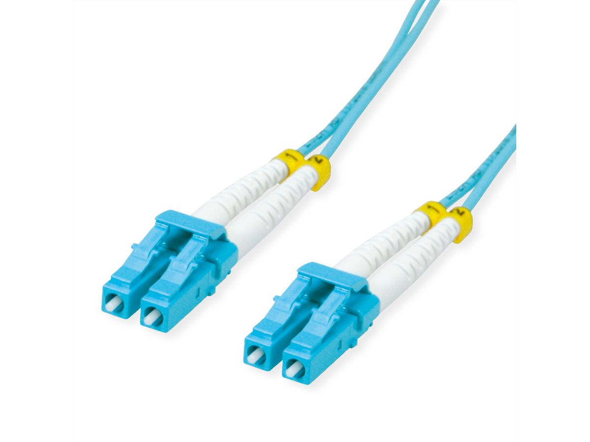 VALUE Câble FO 50/125µm OM3, LC/LC, connecteurs Low-Loss, turquoise, 20 m