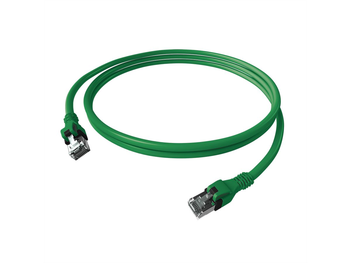 Cordon EasyLan DualBoot PushPull IP20, Cat.6A (Classe EA), S/FTP, vert, 7,5 m