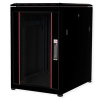 ROLINE 19" Baie réseau Pro 16U, 600x800 LxP Porte verre noir