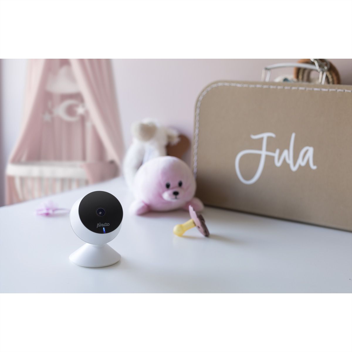 Alecto SMARTBABY5 - Babyphone Wi-Fi avec caméra, Blanc