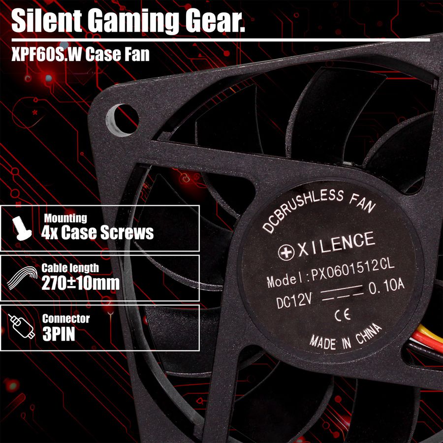 Xilence XPF60S.W Ventilateur de boîtier 60mm, 3PIN, White Box