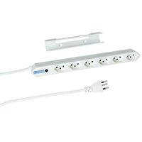 Steffen Bloc multiprises de bureau Alu Desk, 2x T13, 1x USB-A, 1x USB-C, 1.5m, blanc