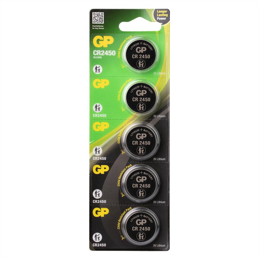 GP Batteries Lithium CR2450 5x 3V Knopfzelle