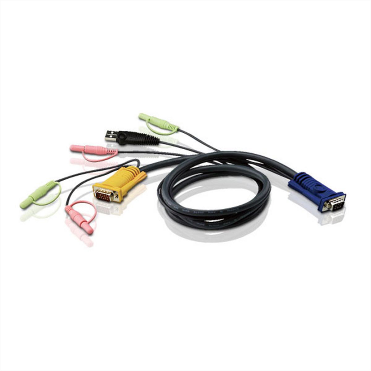 ATEN 2L-5303U Câble KVM VGA, USB et Audio, noir, 3 m