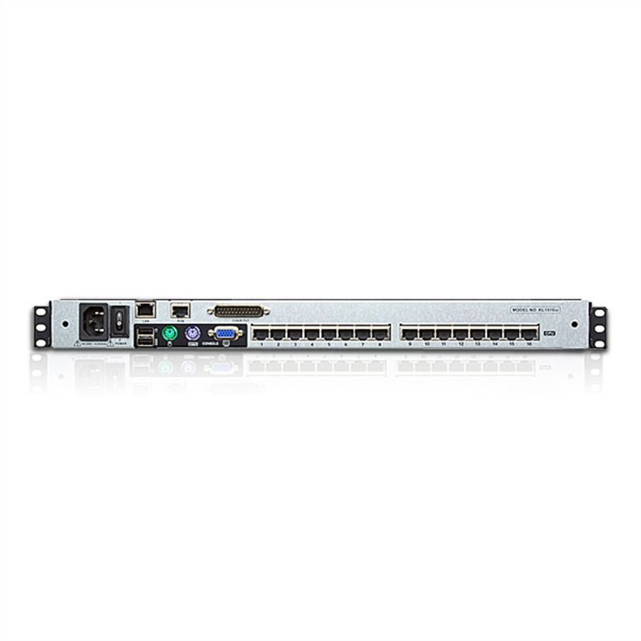 ATEN KL1516AiN KVM Over-IP Switch, 48cm TFT, VGA, PS/2-USB über Kat 5, 16 P., UK-Layout