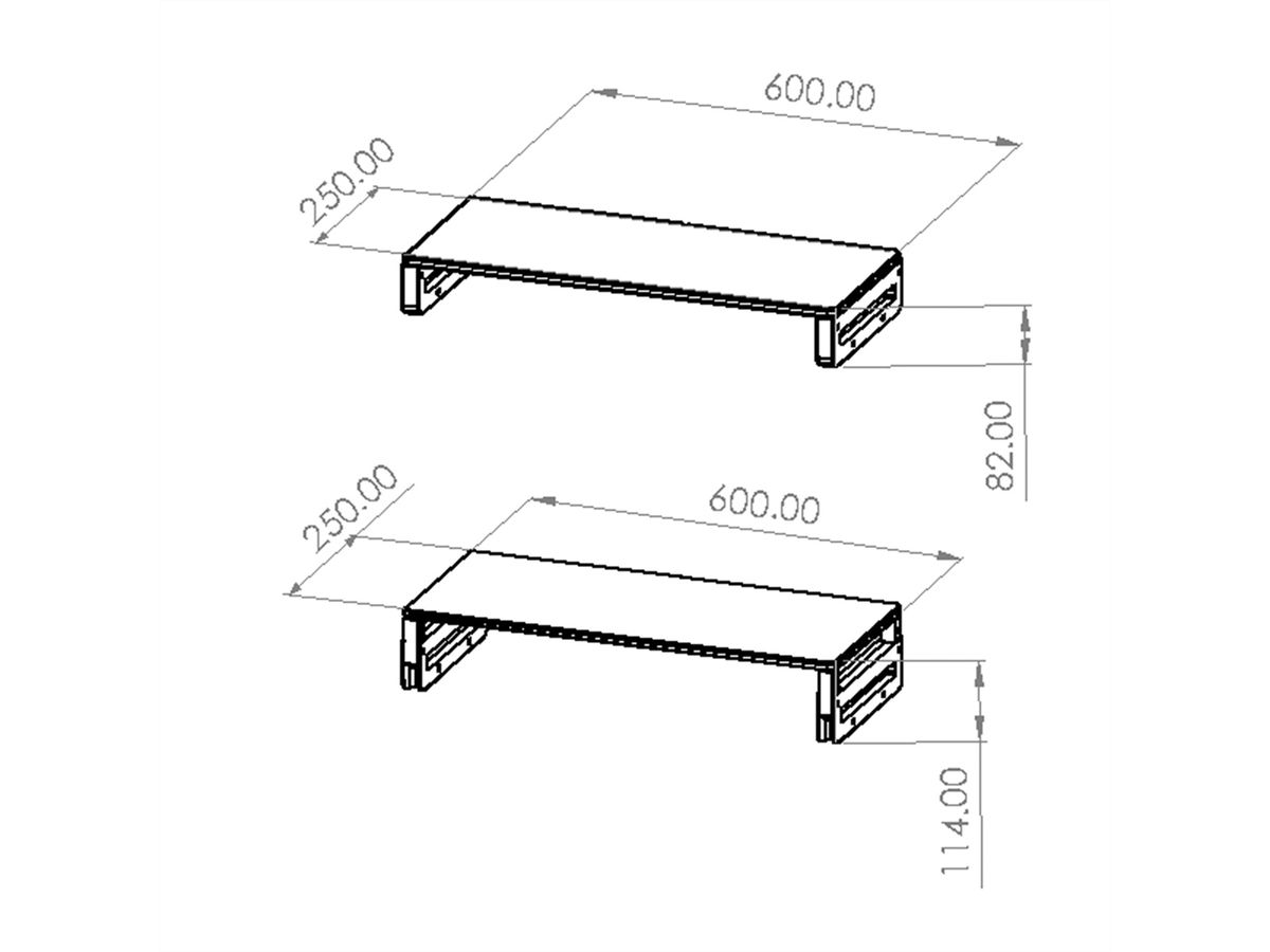 VALUE Support pour écran / ordinateur portable, réglable en hauteur