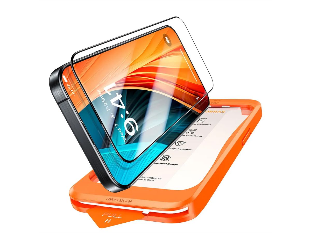Torras Install Master Displayschutz, iPhone 16, transparent