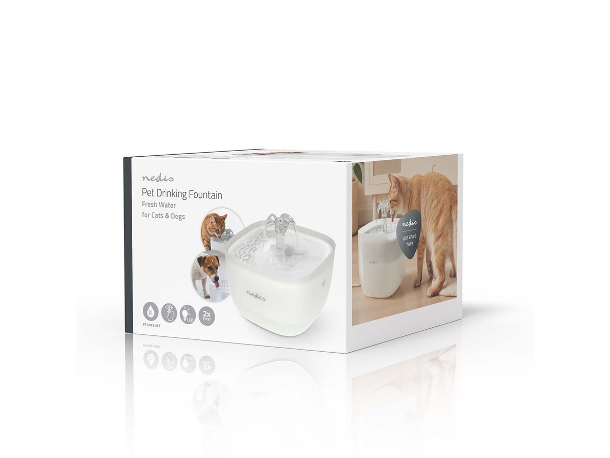 Nedis Haustier-Trinkbrunnen 2 l, weiss