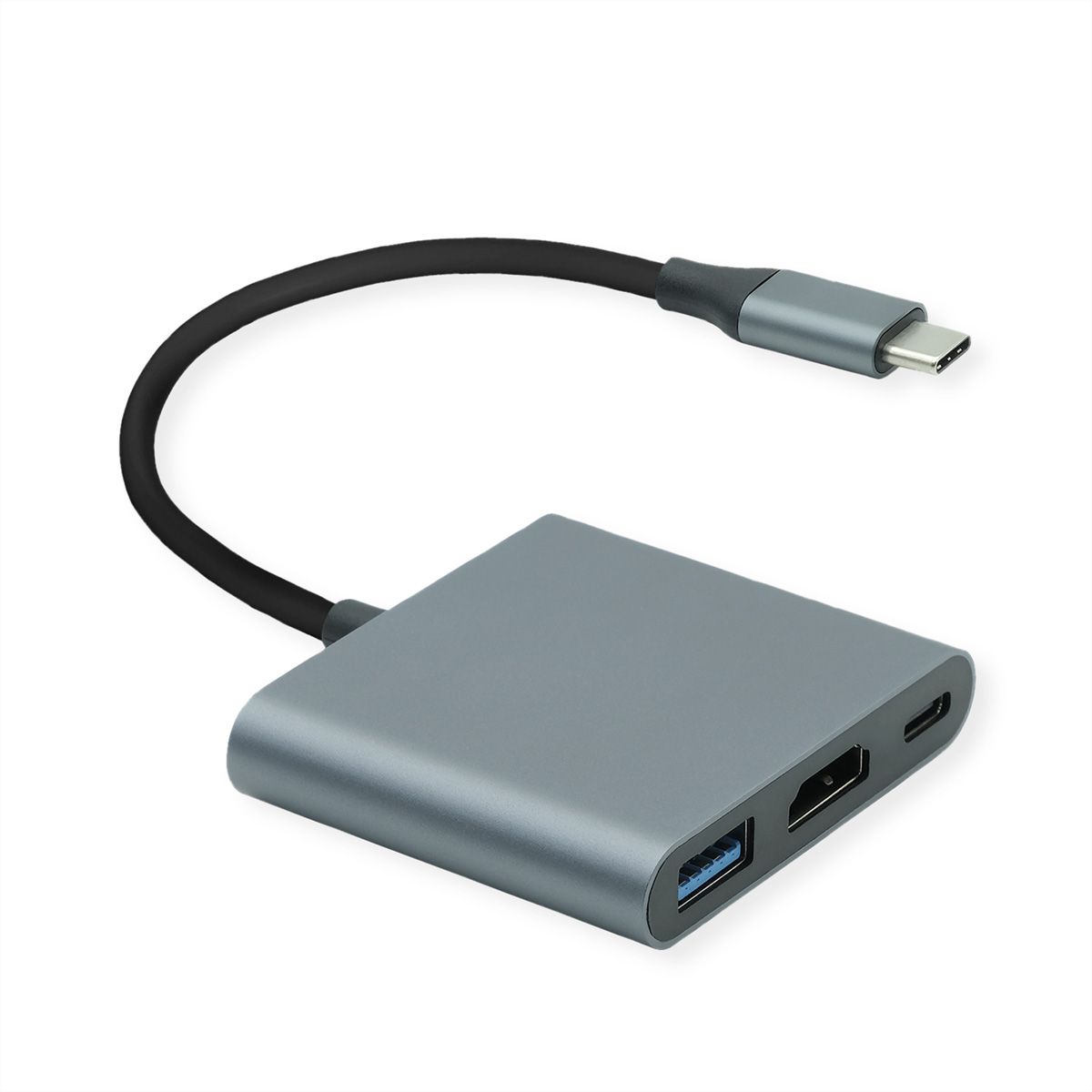 ROLINE Display Adapter USB Typ C - HDMI, USB 3.2 Gen 1 Typ A, Typ C PD