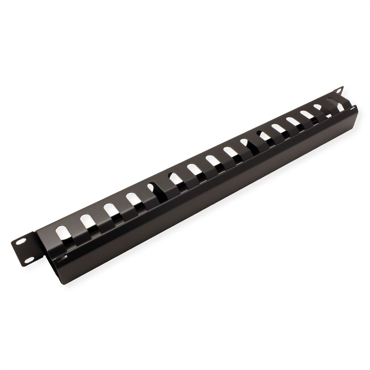 VALUE 19-Zoll-Frontplatte 1 HE mit Rangierkanal 40 x 40 mm, schwarz