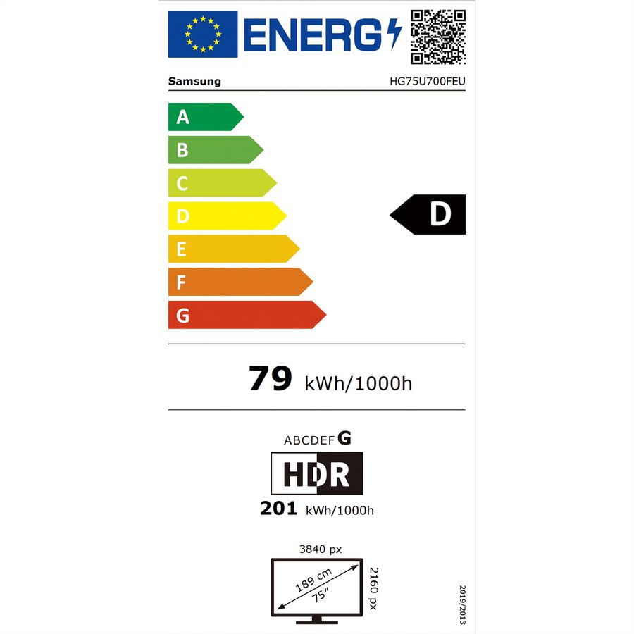 Samsung Hotel TV HG75U700, 75", noir