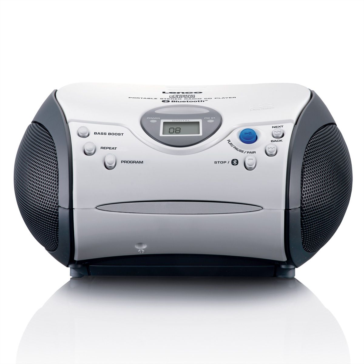 Lenco Boombox SCD-24BT WHBK, suisse