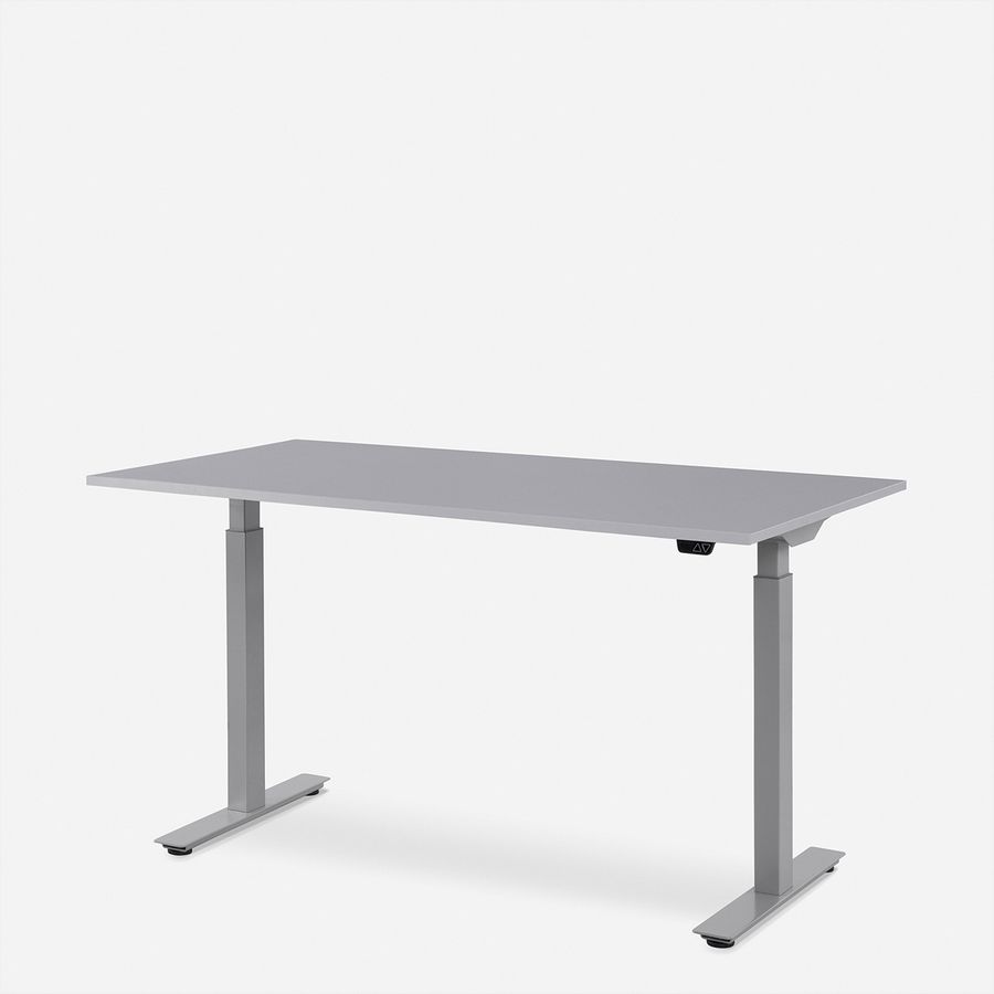 WRK21 Schreibtisch Smart 180 x 80 cm, Höhenverstellbar, Grau Uni / Grau
